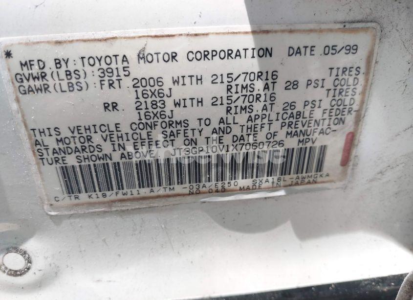 Photo 9 of 1999 Toyota Rav4 (VIN JT3GP10V1X7060726)