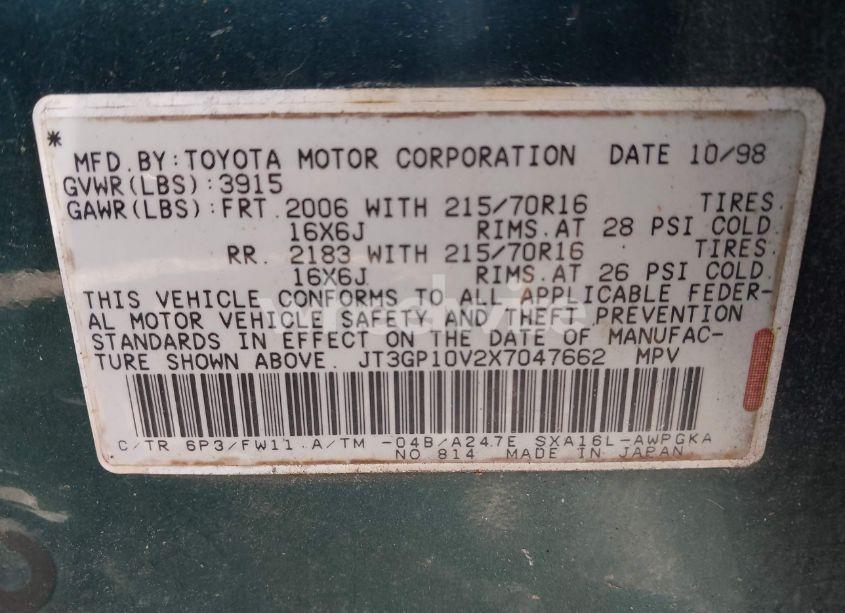 Photo 9 of 1999 Toyota Rav4 (VIN JT3GP10V2X7047662)