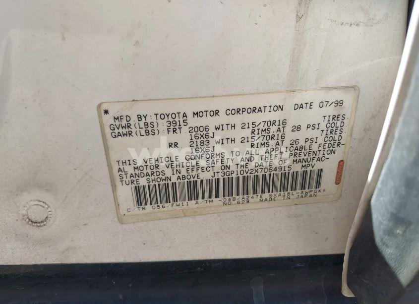 Photo 9 of 1999 Toyota Rav4 (VIN JT3GP10V2X7064915)