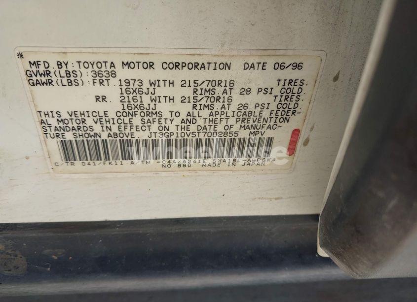 Photo 9 of 1996 Toyota Rav4 N/A (VIN JT3GP10V5T7002855)