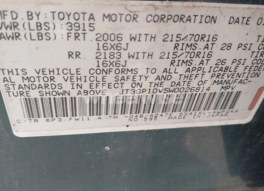 Photo 9 of 1998 Toyota Rav4 (VIN JT3GP10V5W0026814)