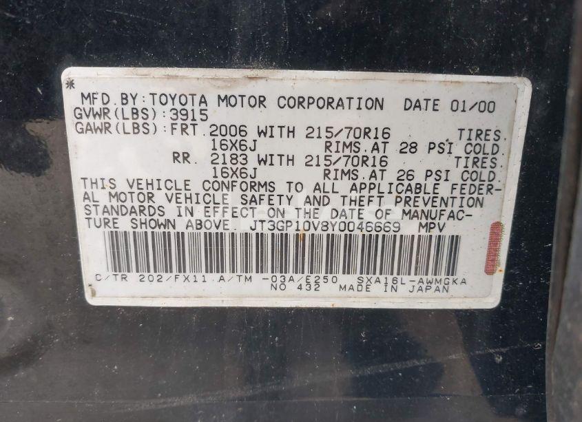 Photo 9 of 2000 Toyota Rav4 (VIN JT3GP10V8Y0046669)