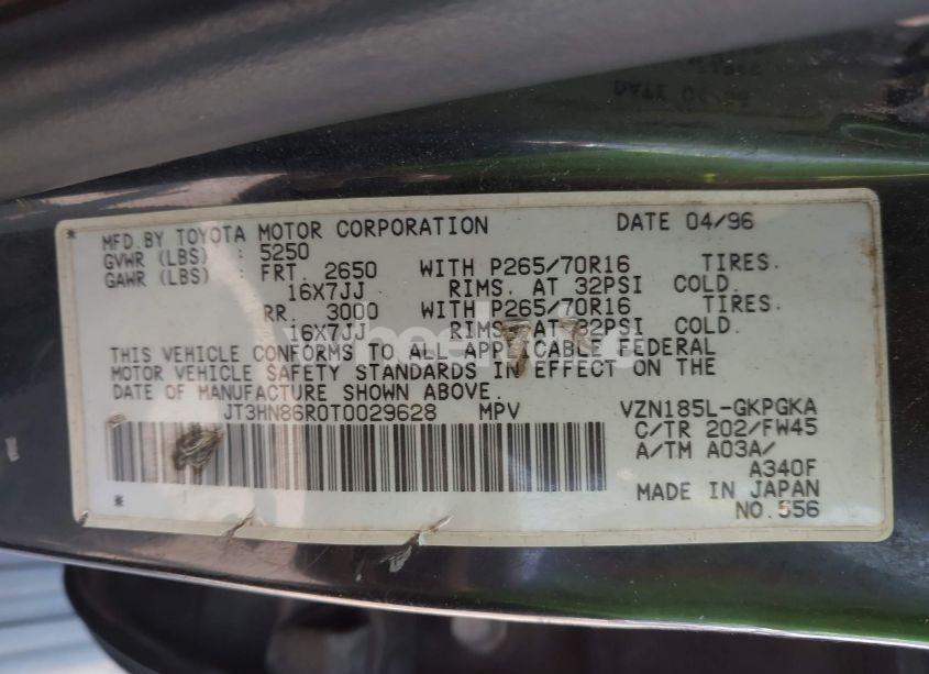 Photo 9 of 1996 Toyota 4runner SR5 (VIN JT3HN86R0T0029628)