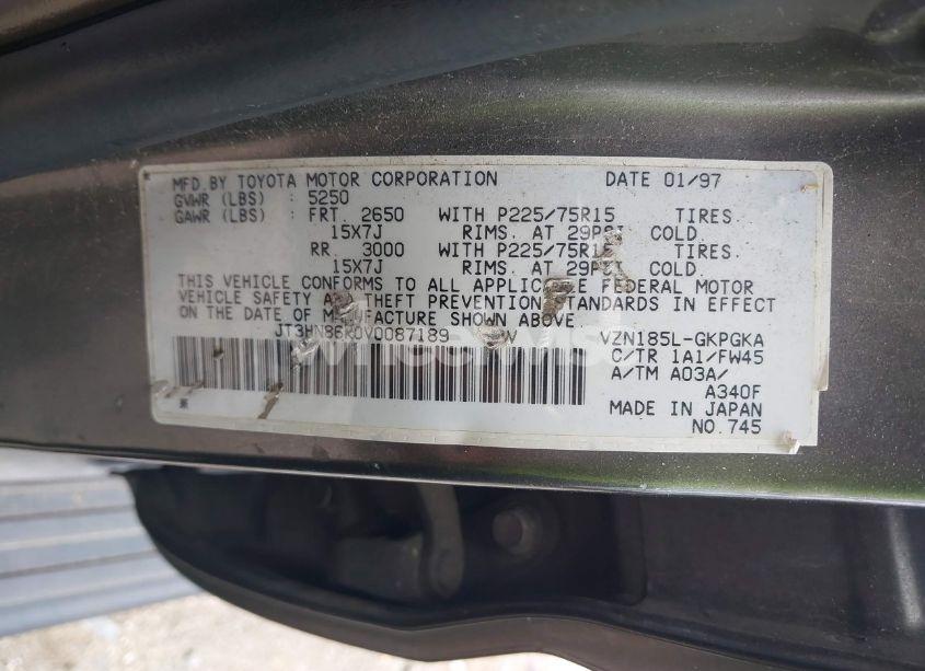 Photo 9 of 1997 Toyota 4runner SR5 V6 (VIN JT3HN86R0V0087189)