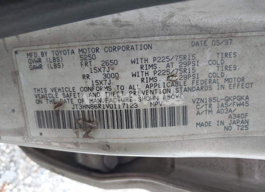 Photo 9 of 1997 Toyota 4runner SR5 V6 (VIN JT3HN86R1V0117123)