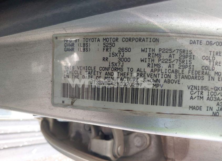 Photo 9 of 2000 Toyota 4runner SR5 V6 (VIN JT3HN86R2Y0320297)