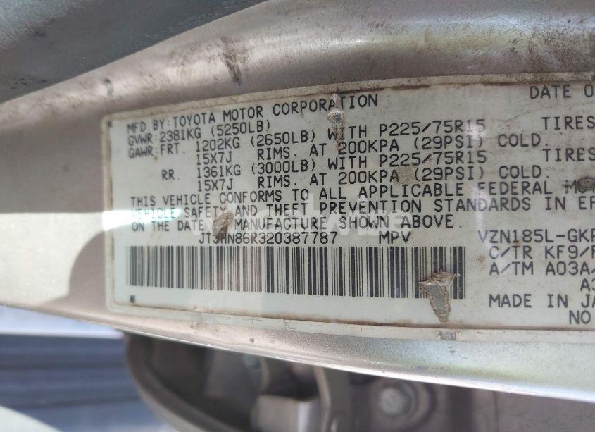 Photo 9 of 2002 Toyota 4runner SR5 V6 (VIN JT3HN86R320387787)