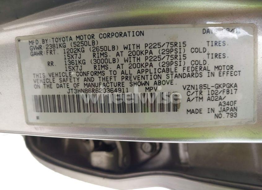 Photo 9 of 2002 Toyota 4runner SR5 V6 (VIN JT3HN86R620364911)