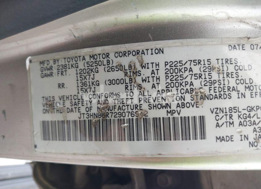 Photo 9 of 2002 Toyota 4runner SR5 V6 (VIN JT3HN86R729076942)