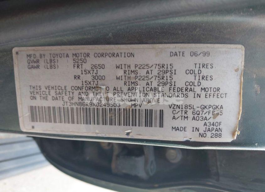 Photo 9 of 1999 Toyota 4runner SR5 V6 (VIN JT3HN86R9X0249503)
