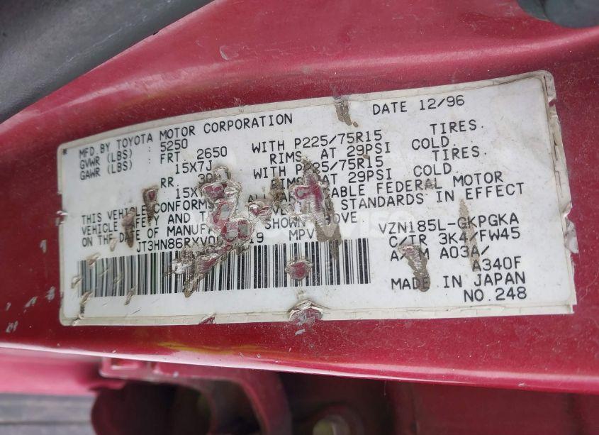 Photo 9 of 1997 Toyota 4runner SR5 V6 (VIN JT3HN86RXV0082419)