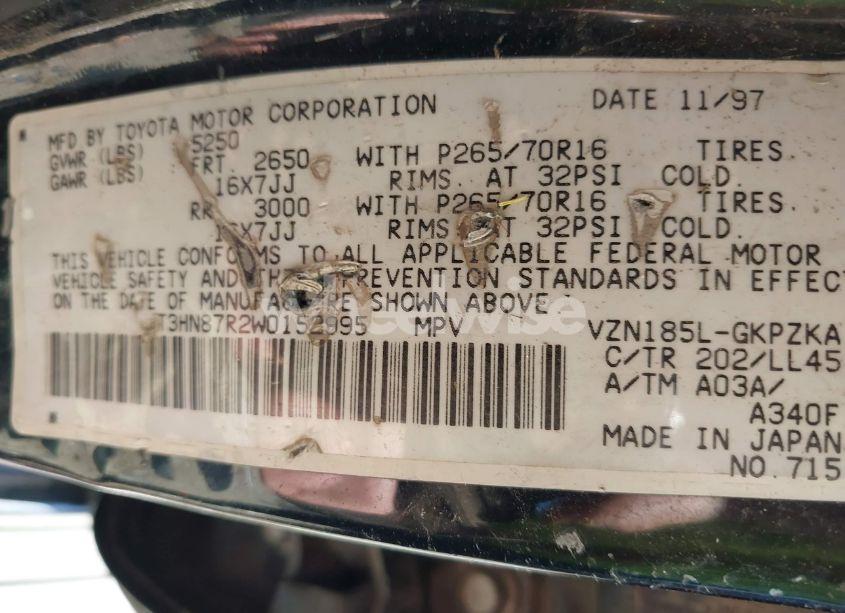 Photo 9 of 1998 Toyota 4runner SR5 V6 LIMITED (VIN JT3HN87R2W0152995)