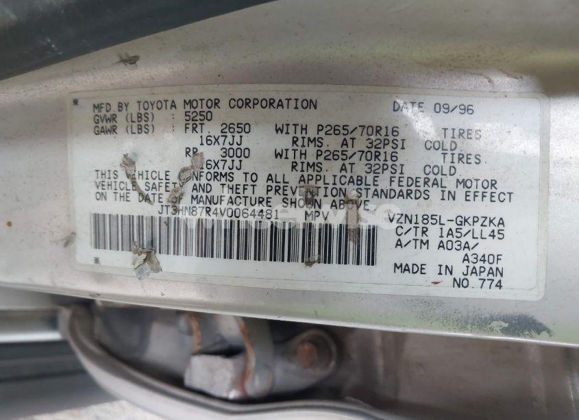 Photo 9 of 1997 Toyota 4runner SR5 V6 LIMITED (VIN JT3HN87R4V0064481)