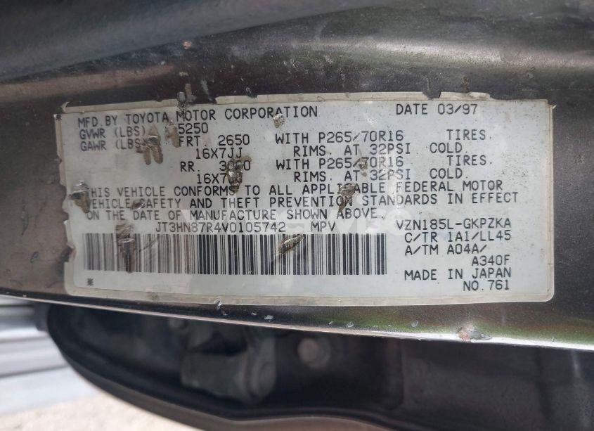 Photo 9 of 1997 Toyota 4runner SR5 V6 LIMITED (VIN JT3HN87R4V0105742)