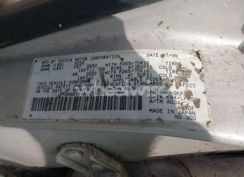 Photo 9 of 1999 Toyota 4runner LIMITED V6 (VIN JT3HN87R4X0255739)