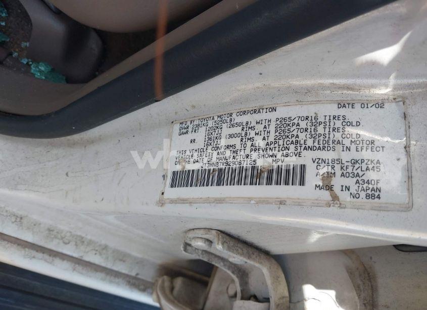 Photo 9 of 2002 Toyota 4runner LIMITED V6 (VIN JT3HN87R929067125)