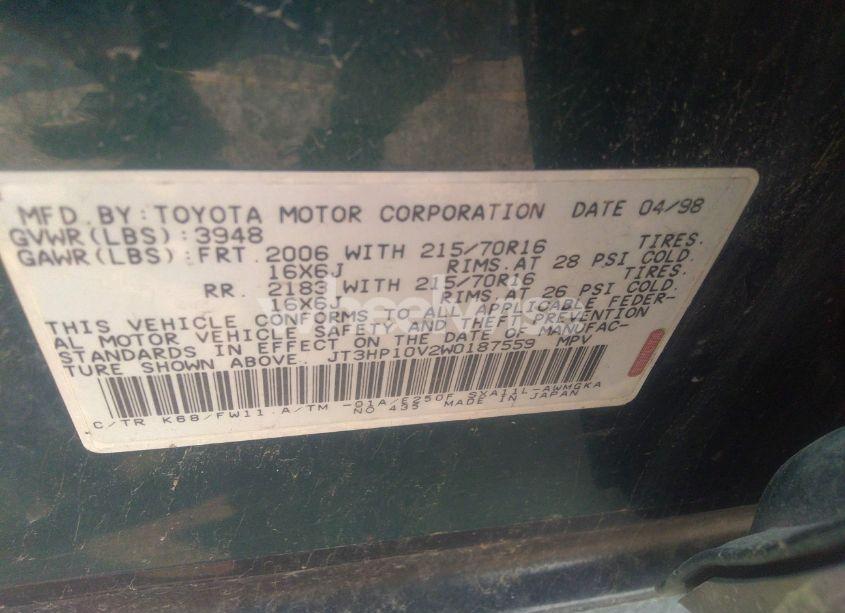 Photo 9 of 1998 Toyota Rav4 (VIN JT3HP10V2W0187559)