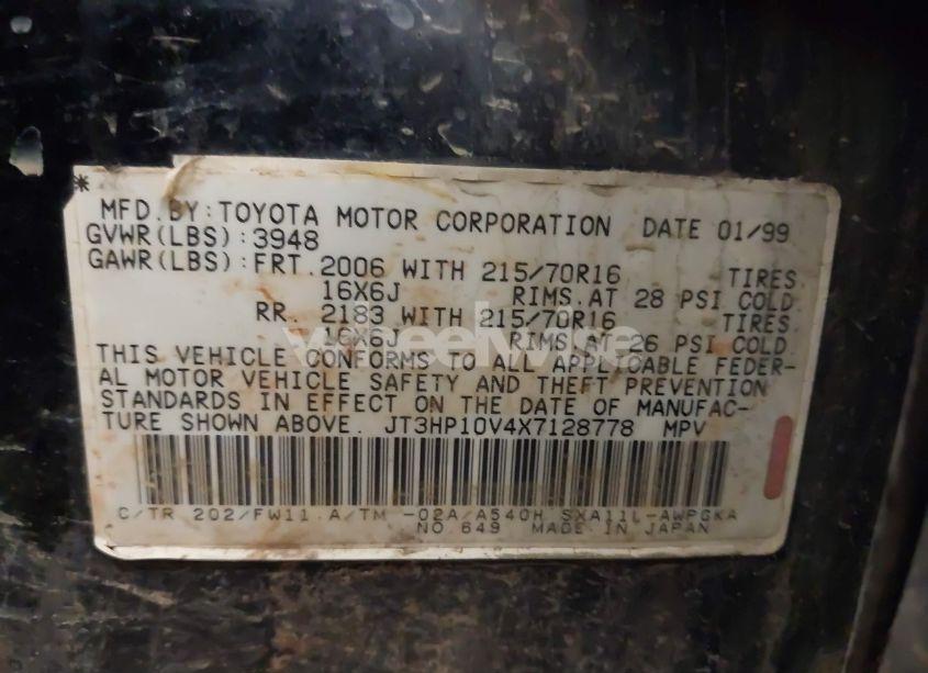 Photo 9 of 1999 Toyota Rav4 (VIN JT3HP10V4X7128778)