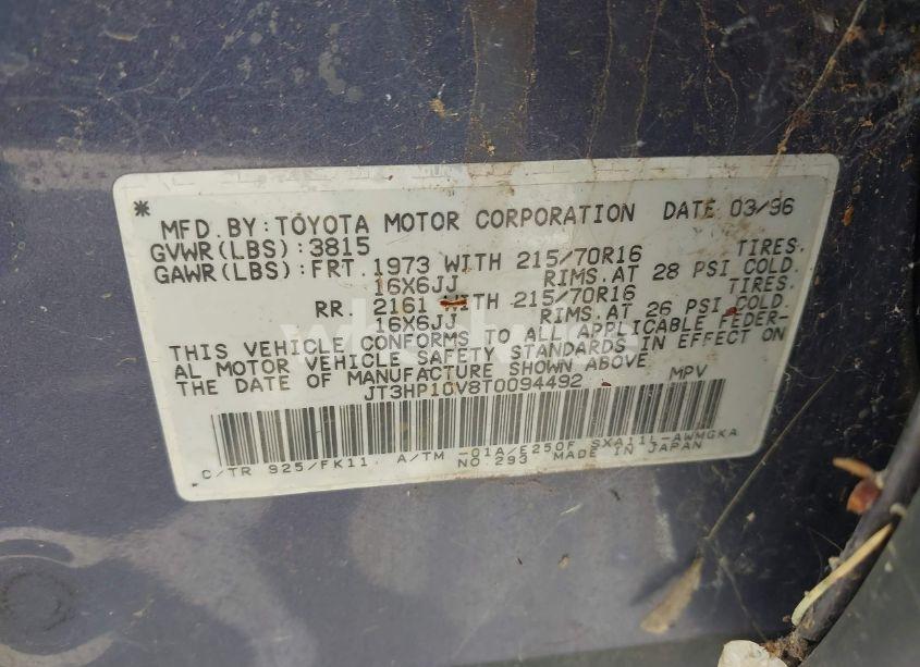 Photo 9 of 1996 Toyota Rav4 N/A (VIN JT3HP10V8T0094492)