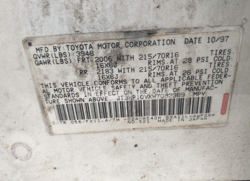 Photo 9 of 1998 Toyota Rav4 (VIN JT3HP10VXW7082369)