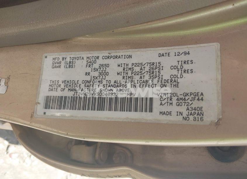 Photo 9 of 1995 Toyota 4runner VN29 SR5 (VIN JT3VN29VXS0046332)