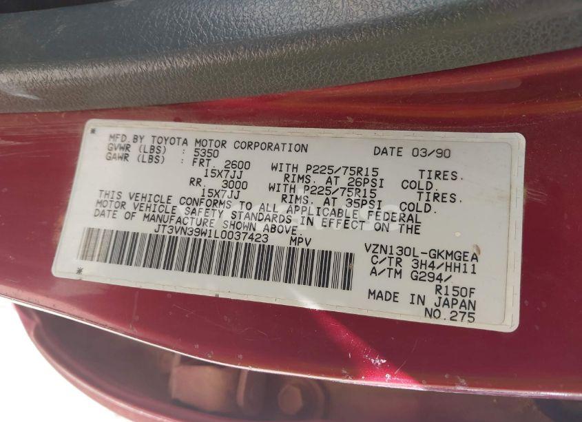 Photo 9 of 1990 Toyota 4runner VN39 SR5 (VIN JT3VN39W1L0037423)