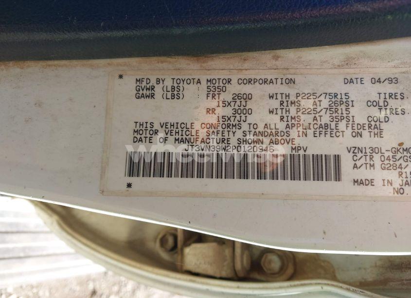 Photo 9 of 1993 Toyota 4runner VN39 SR5 (VIN JT3VN39W2P0120946)