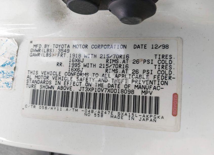 Photo 9 of 1999 Toyota Rav4 SOFTTOP (VIN JT3XP10V7X0018098)