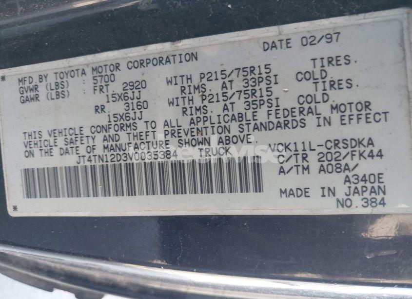 Photo 9 of 1997 Toyota T100 DX V6 (VIN JT4TN12D3V0035384)