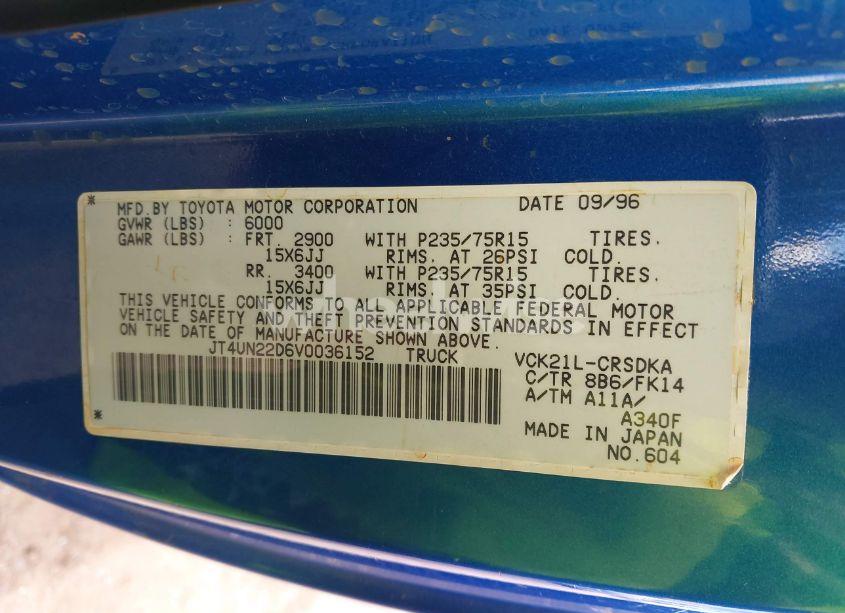 Photo 9 of 1997 Toyota T100 DX V6 (VIN JT4UN22D6V0036152)