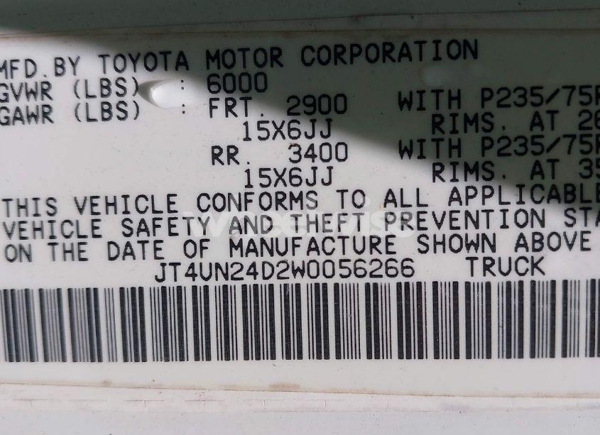 Photo 9 of 1998 Toyota T100 SR5 V6 (VIN JT4UN24D2W0056266)