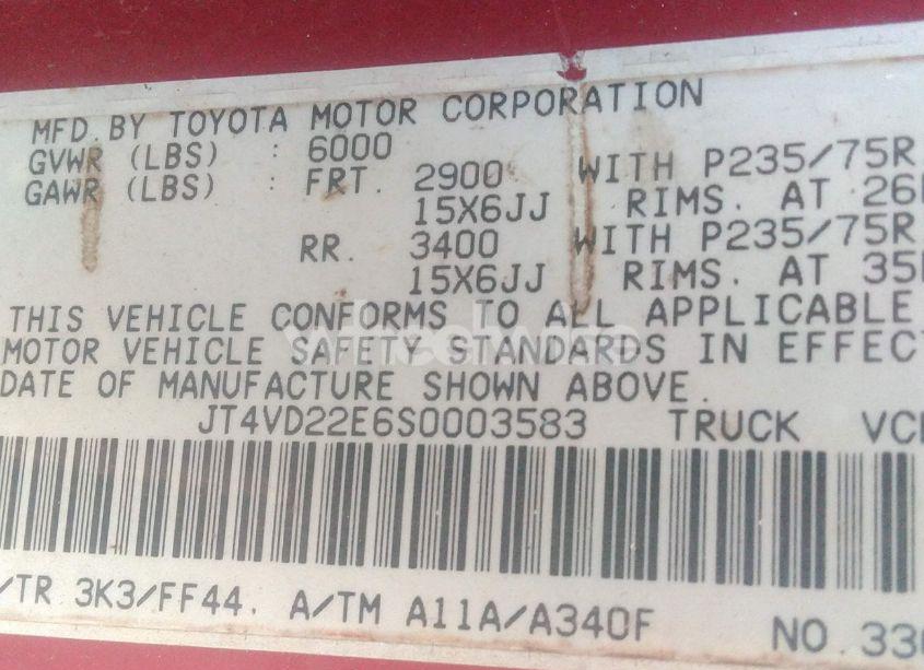 Photo 9 of 1995 Toyota T100 XTRACAB DX (VIN JT4VD22E6S0003583)