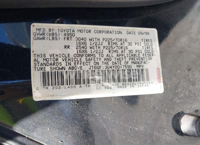 Photo 9 of 2000 Lexus Rx 300 (VIN JT6GF10U4Y0047590)