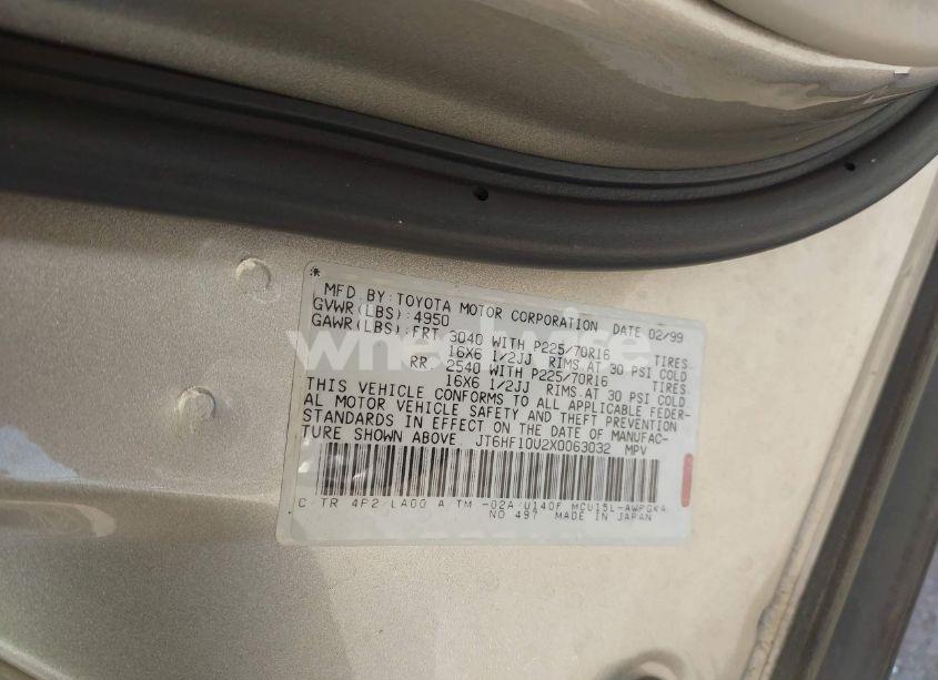 Photo 9 of 1999 Lexus Rx 300 (VIN JT6HF10U2X0063032)