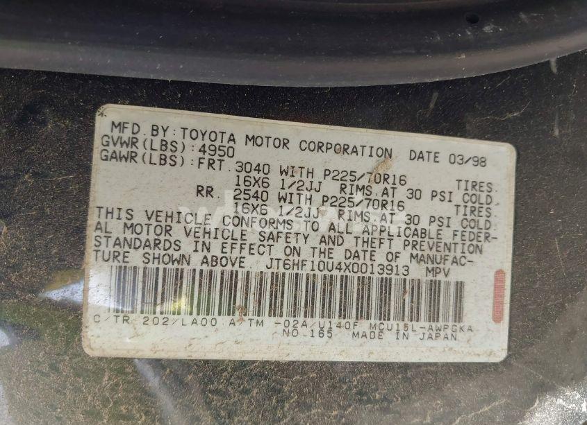 Photo 9 of 1999 Lexus Rx 300 (VIN JT6HF10U4X0013913)