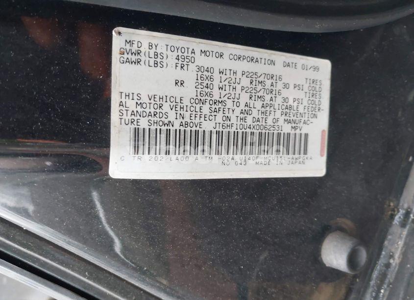 Photo 9 of 1999 Lexus Rx 300 (VIN JT6HF10U4X0062531)