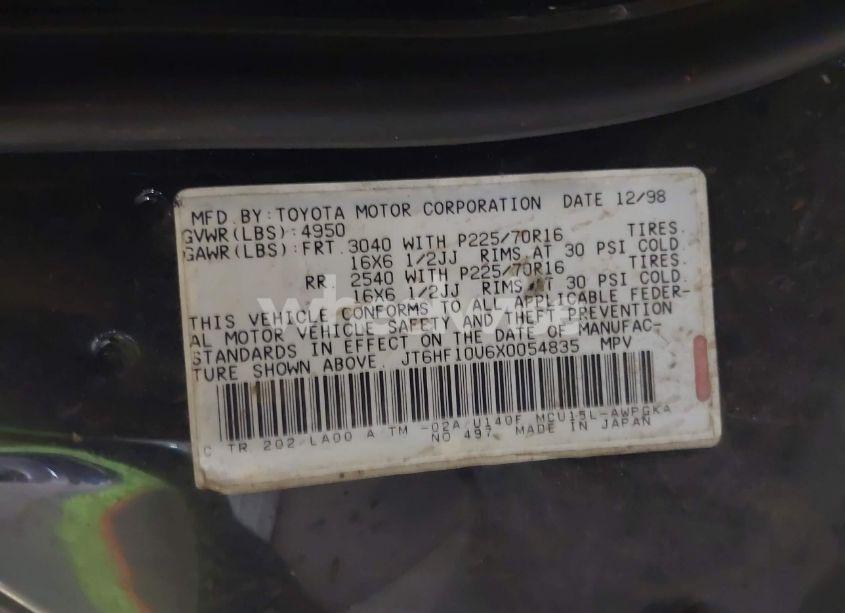 Photo 9 of 1999 Lexus Rx 300 (VIN JT6HF10U6X0054835)