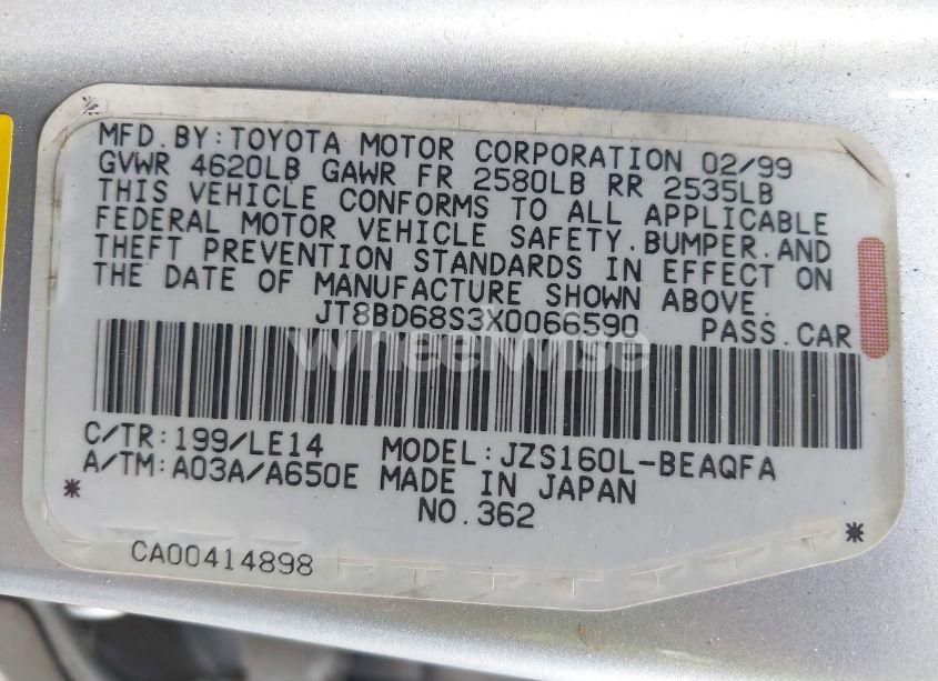 Photo 9 of 1999 Lexus Gs 300 (VIN JT8BD68S3X0066590)