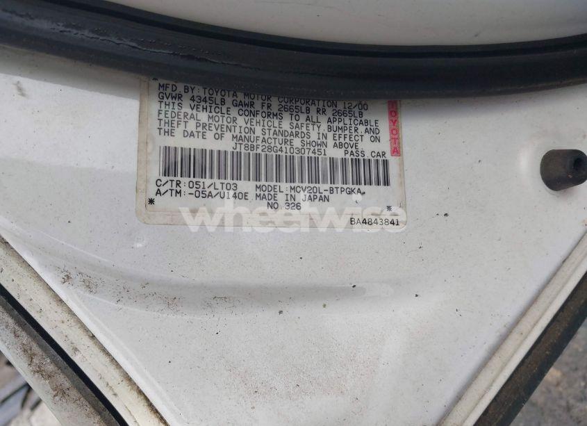 Photo 9 of 2001 Lexus Es 300 (VIN JT8BF28G410307451)