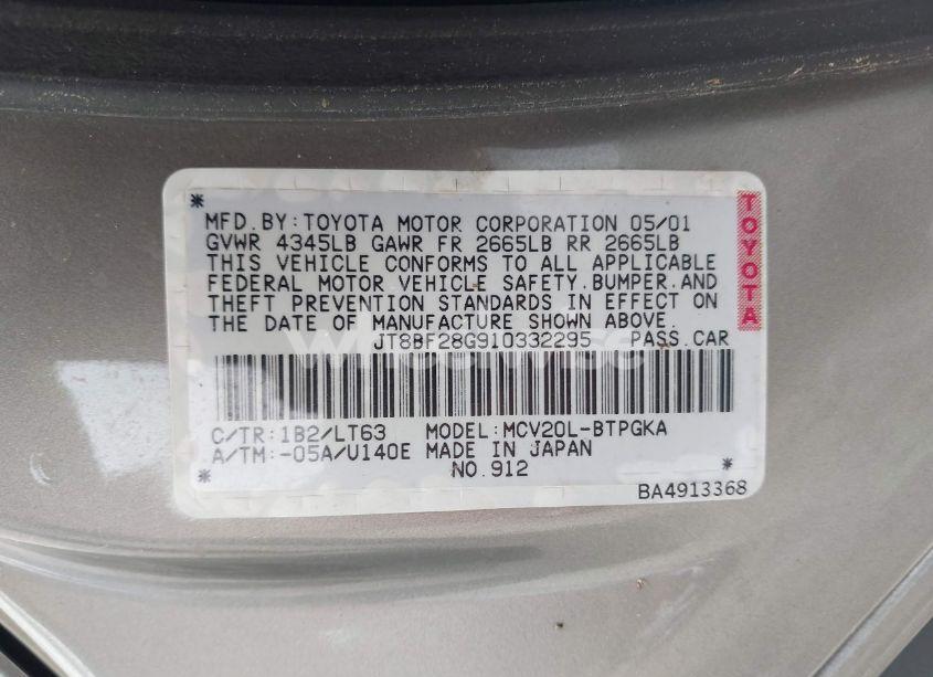 Photo 9 of 2001 Lexus Es 300 (VIN JT8BF28G910332295)