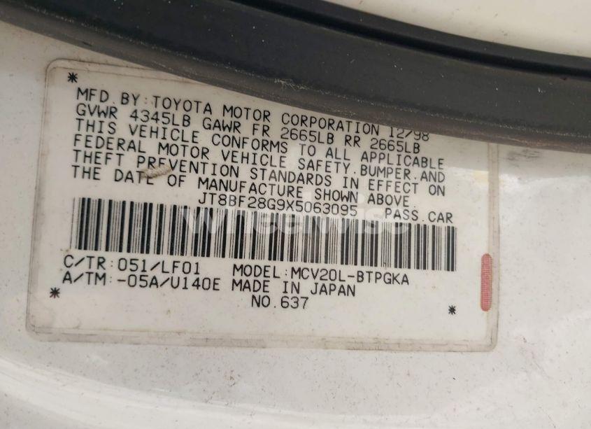 Photo 9 of 1999 Lexus Es 300 (VIN JT8BF28G9X5063095)