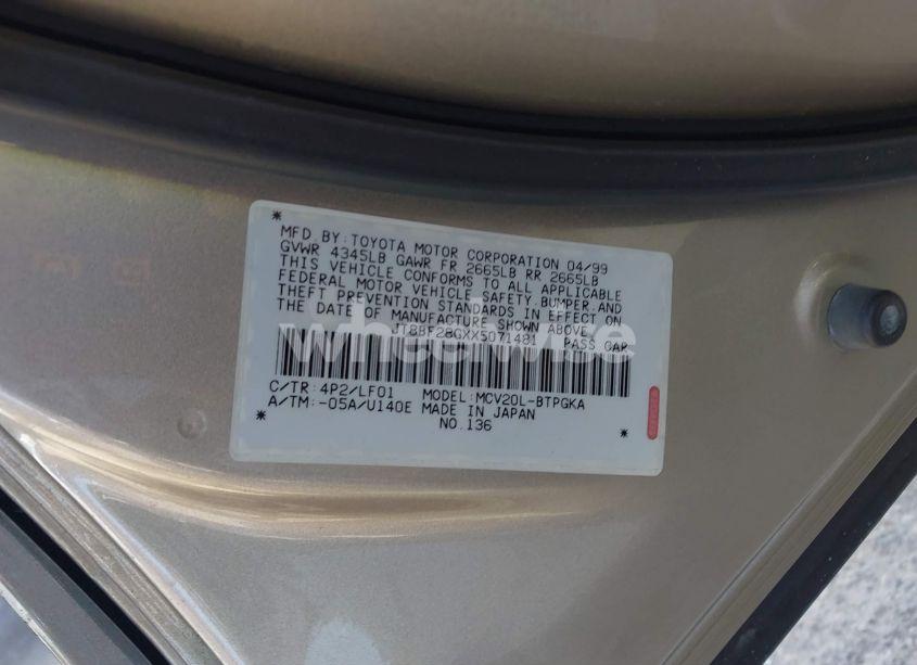 Photo 9 of 1999 Lexus Es 300 (VIN JT8BF28GXX5071481)