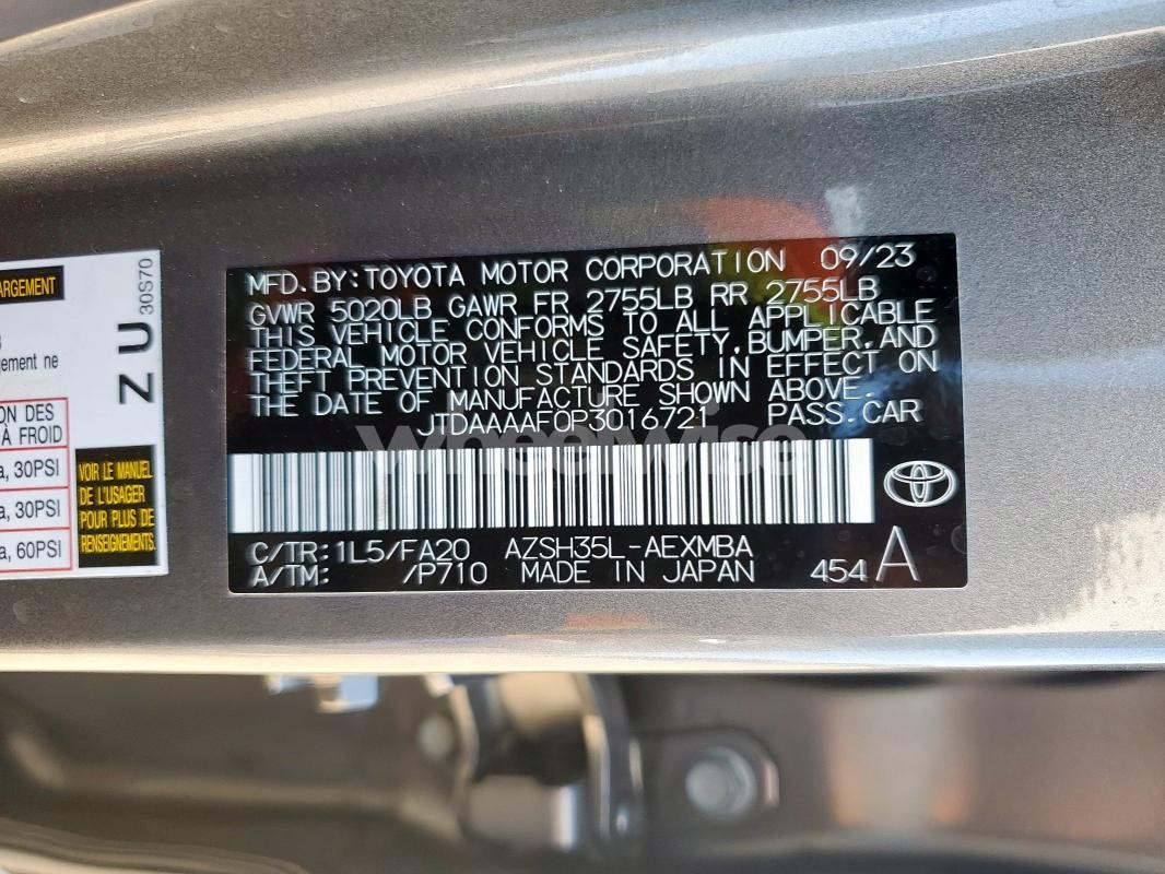 Photo 8 of 2023 TOYOTA CROWN XLE (VIN JTDAAAAF0P3016721)