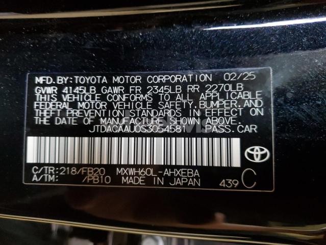 Photo 12 of 2025 TOYOTA PRIUS LE (VIN JTDACAAU0S3054581)