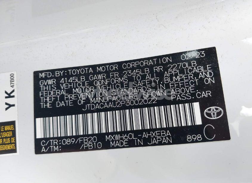 Photo 9 of 2023 Toyota Prius LE (VIN JTDACAAU2P3002022)