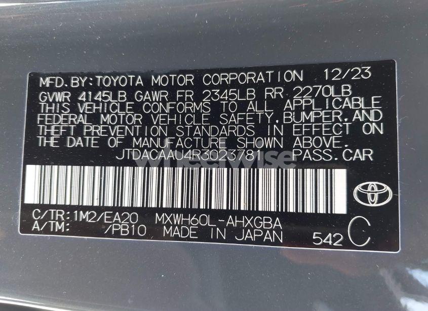 Photo 9 of 2024 Toyota Prius XLE (VIN JTDACAAU4R3023781)