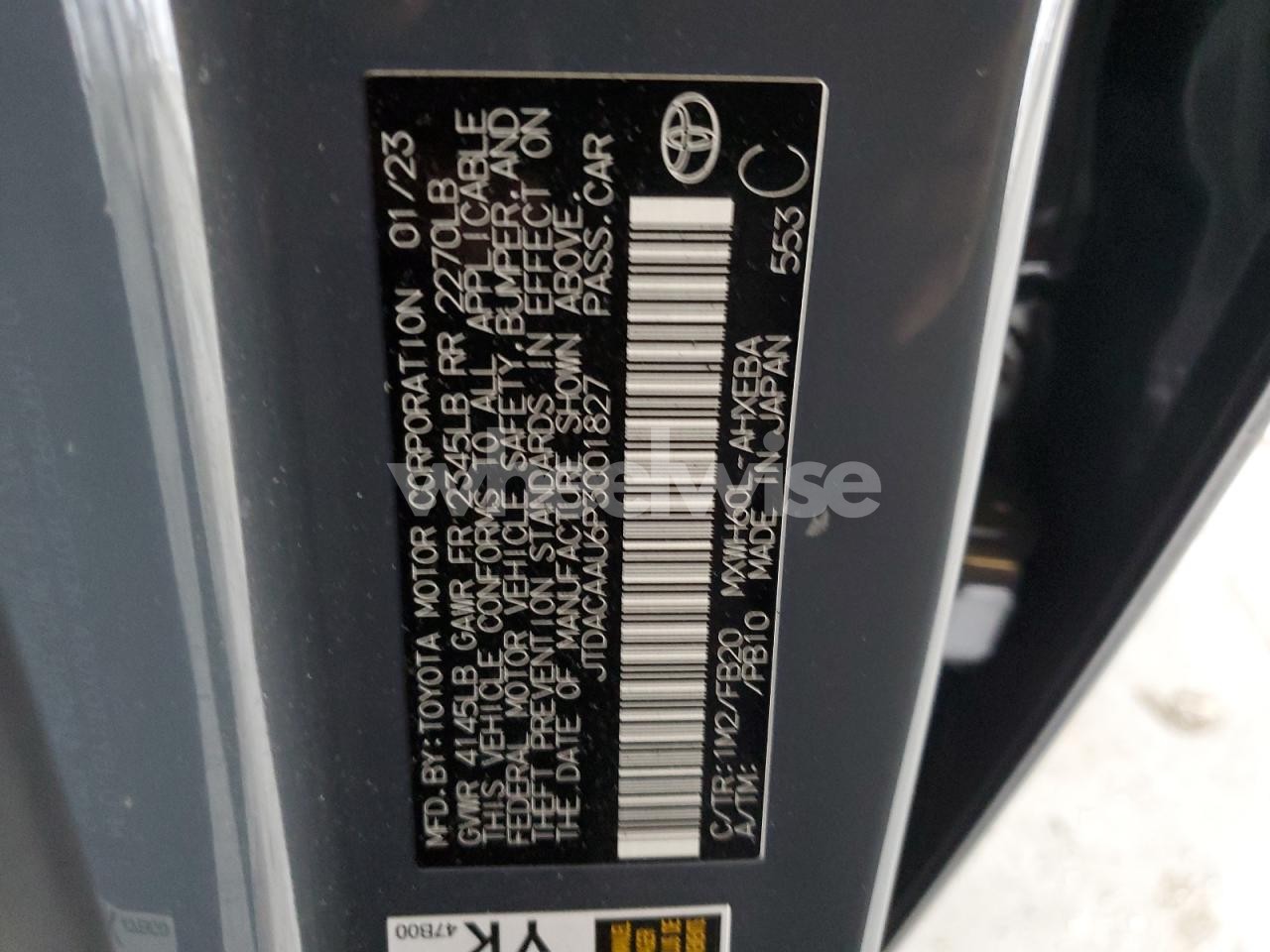 Photo 13 of 2023 TOYOTA PRIUS LE (VIN JTDACAAU6P3001827)