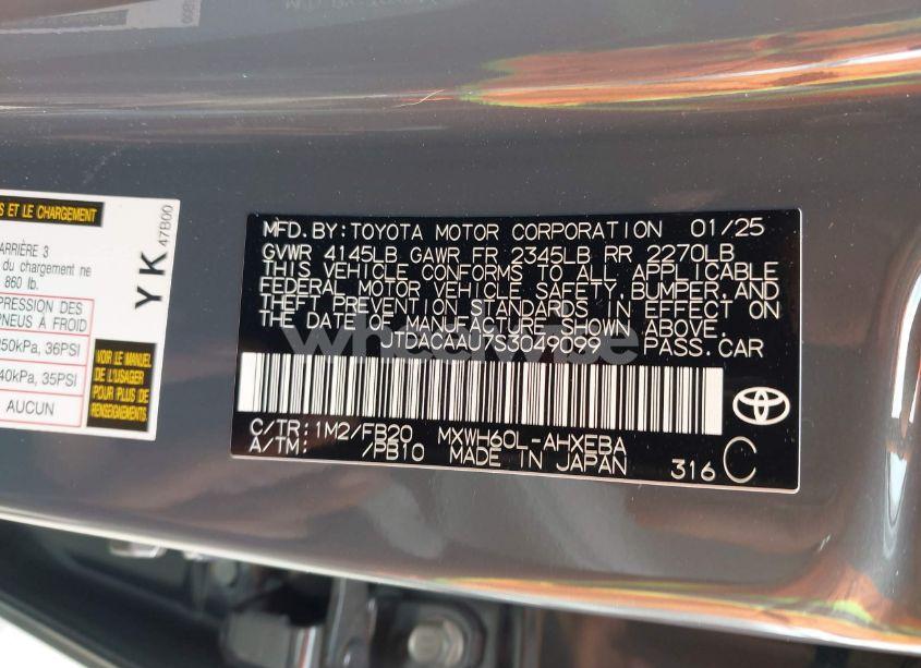 Photo 9 of 2025 Toyota Prius LE (VIN JTDACAAU7S3049099)