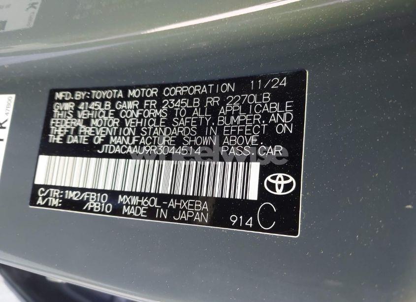 Photo 9 of 2024 Toyota Prius LE (VIN JTDACAAU9R3044514)