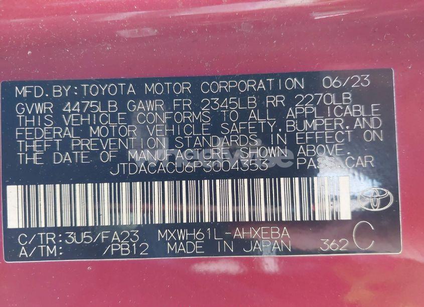 Photo 9 of 2023 Toyota Prius PRIME SE (VIN JTDACACU6P3004353)